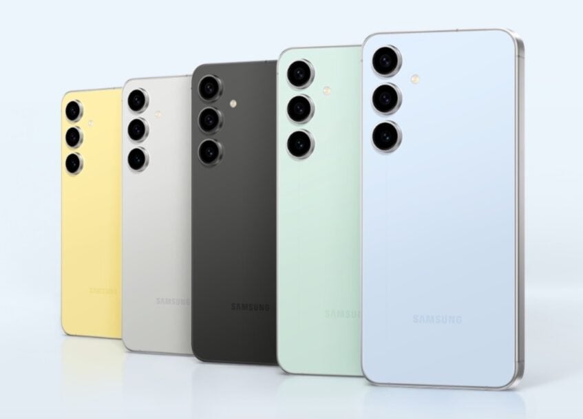 Samsung Galaxy S24 FE in five different colors