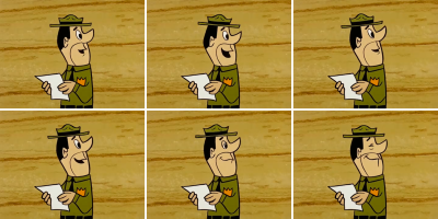 Looping Frames of Ranger Smith reading a telegram