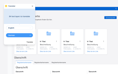 Figma plug in Translator.