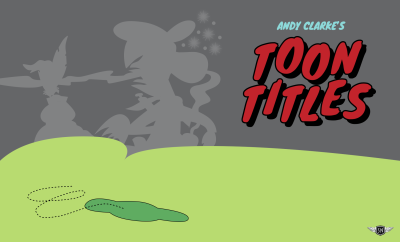 The toon title card with the chief and Quick Draw characters cut out with their shapes remaining.