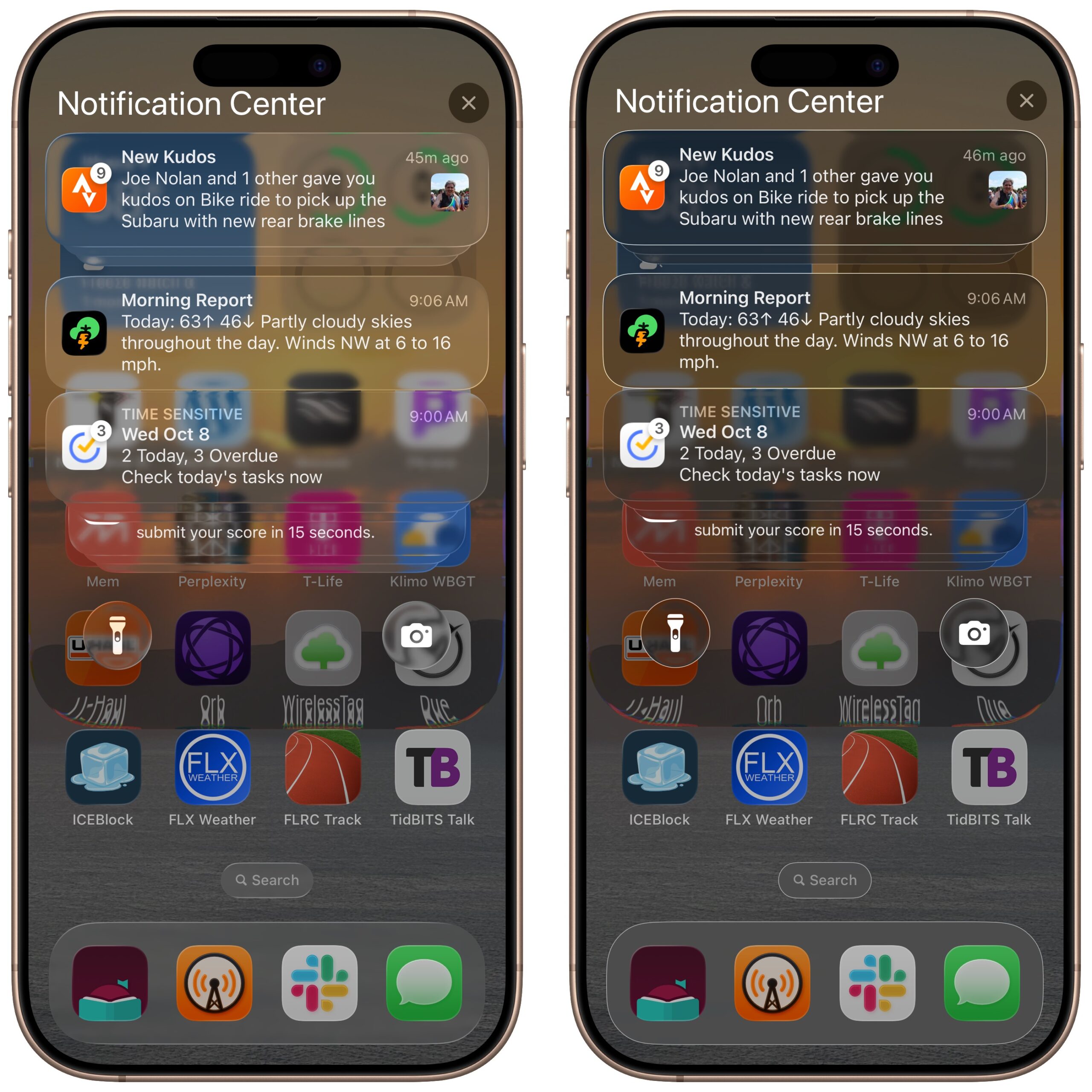 iOS Liquid Glass example Increase Contrast