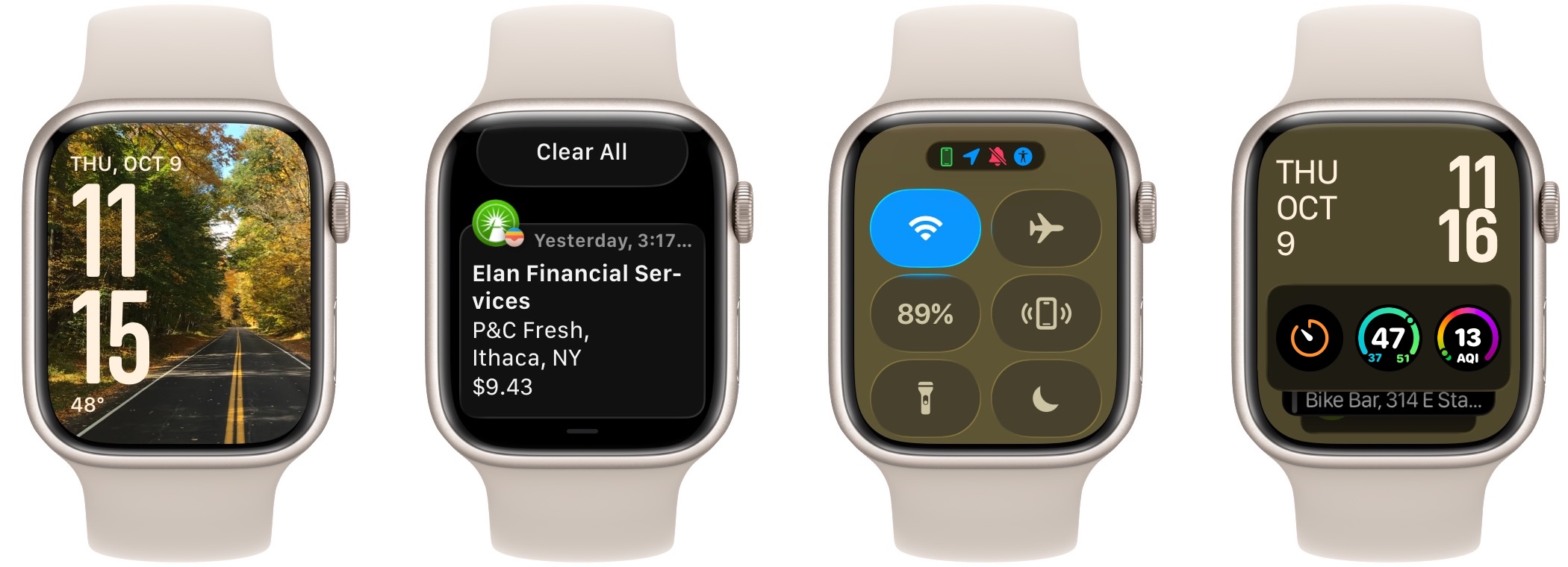 watchOS Liquid Glass example Reduce Transparency