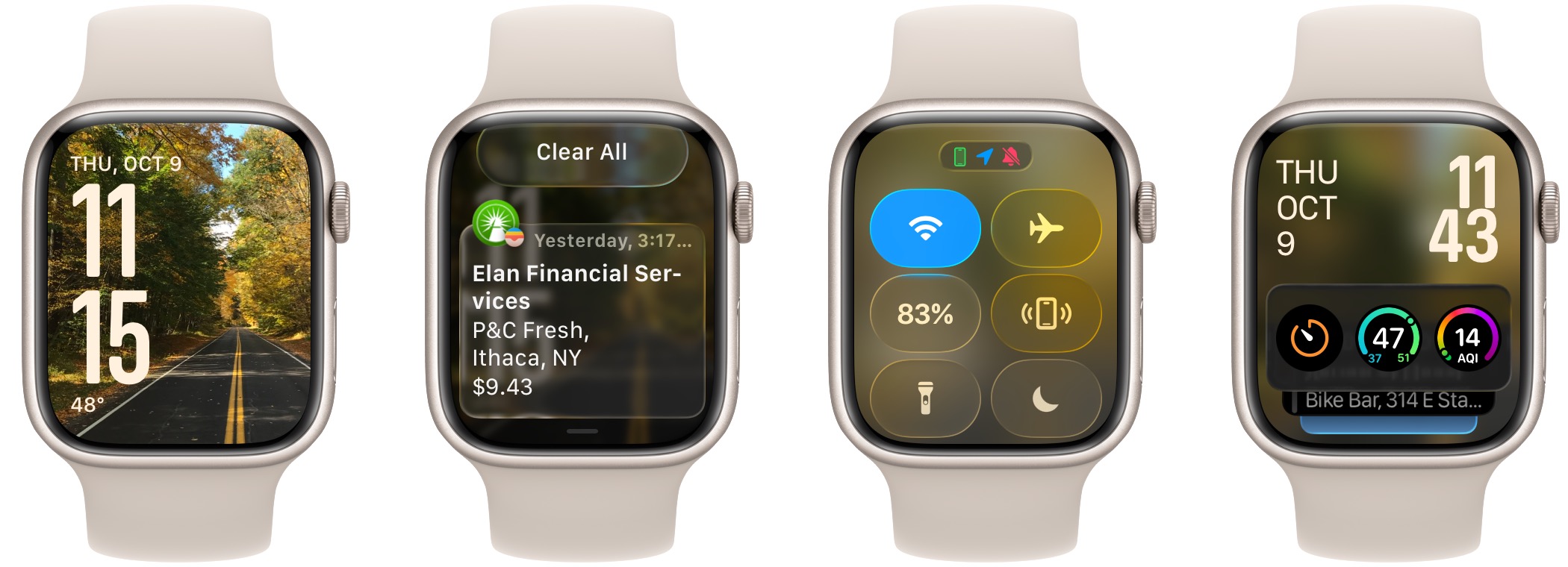 watchOS Liquid Glass example default settings