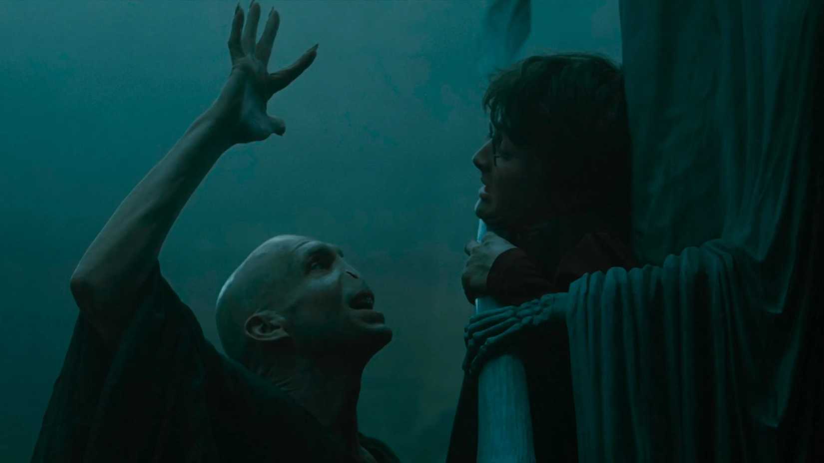 Voldemort touching Harry for the first time in Gobelt of Fire