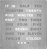 Light Up Aluminum Word Clock - Large 12' x 12' - Displays Time as Text - Powered by AC Adapter -...