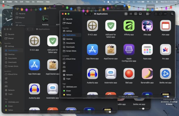Alan makes it obvious which window is active on the Mac